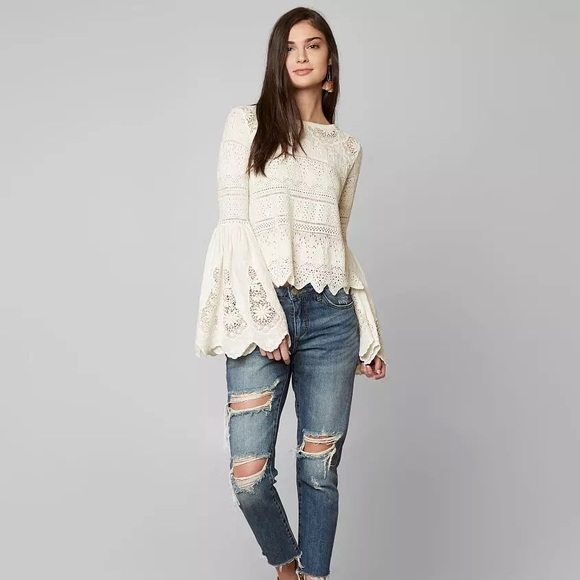 Free People Once Upon a Time Sweater in Ivory - Picture 9 of 13